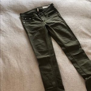 RAG & BONE dark green skinny jeans